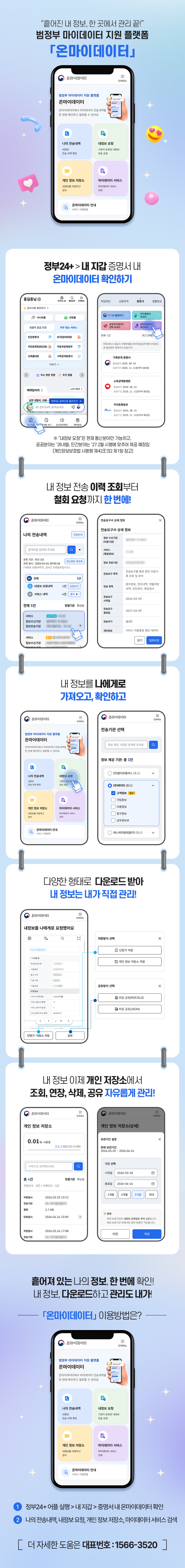 온마이데이터 신규 서비스 안내